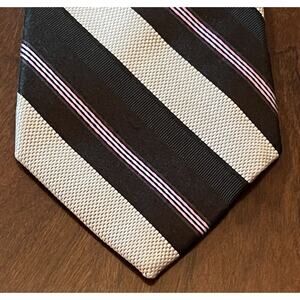 Express Design Studio Black Pink 100% Imported Silk Men’s Neck Tie Made In USA